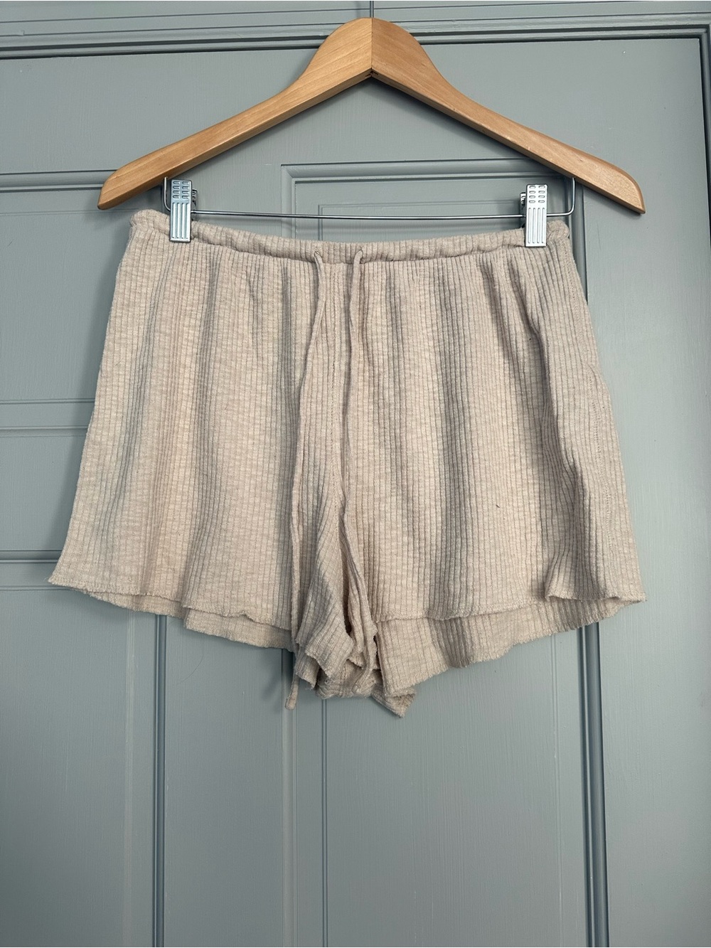 Women’s Beige Ribbed Pajama Set - Picture 5 of 6